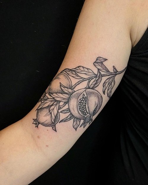 Pomegranate Plant Design tattoo