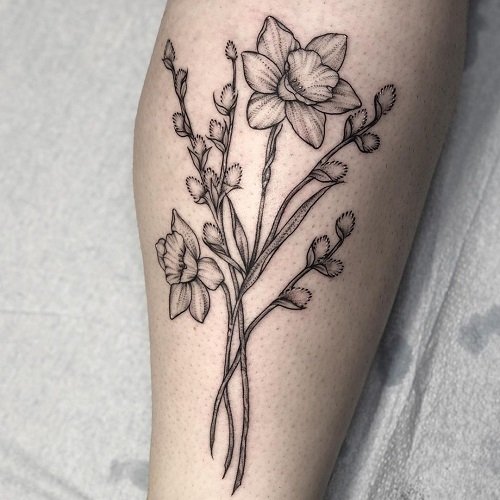 March Birth Tattoo Flowers 14