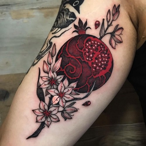 Pomegranate and Asphodel tattoo