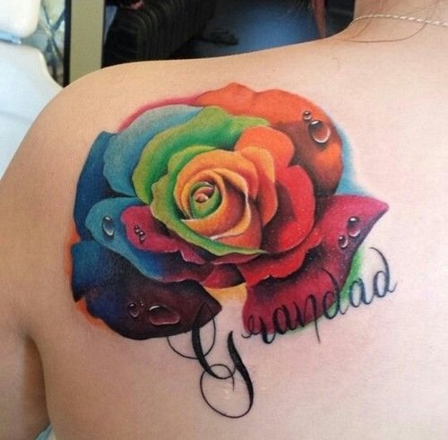 Rainbow Rose for Remembrance tattoo