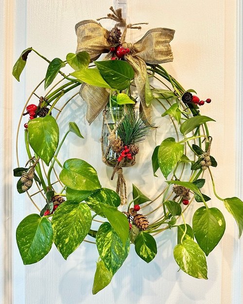 DIY Pothos Wreath 17