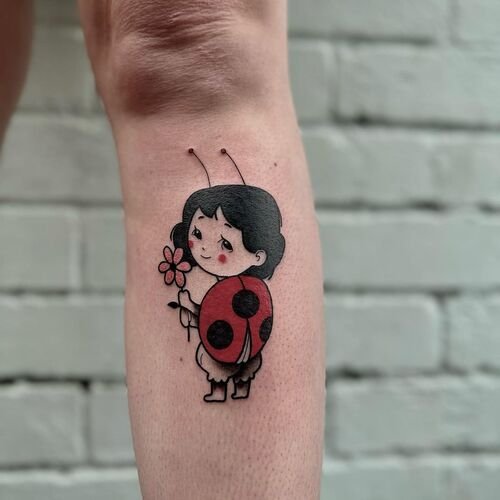 Little Ladybug Girl Tattoo 17