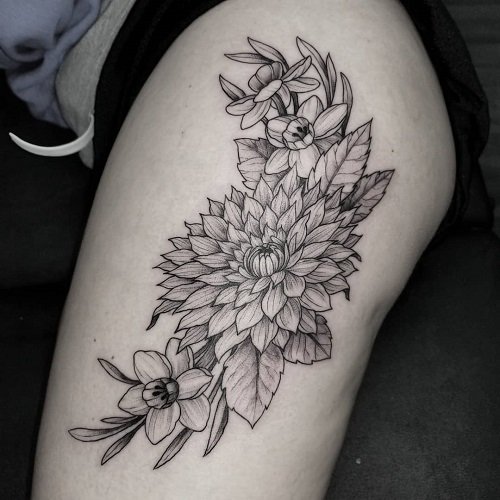 March Birth Flower Tattoo 17