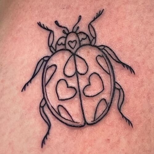 Love Ladybug with Hearts Ladybug Tattoo 19
