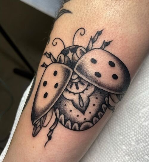 Traditional Ladybug Tattoo 