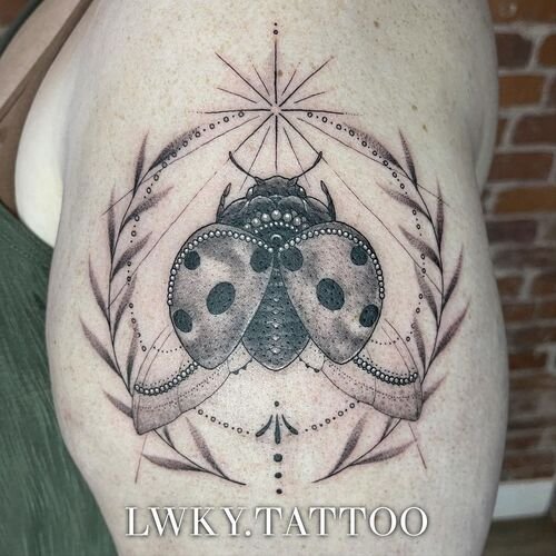 Ladybug with Intricate Design Tattoo 27