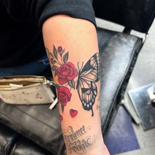 Tattoos With Roses and Butterflies 5