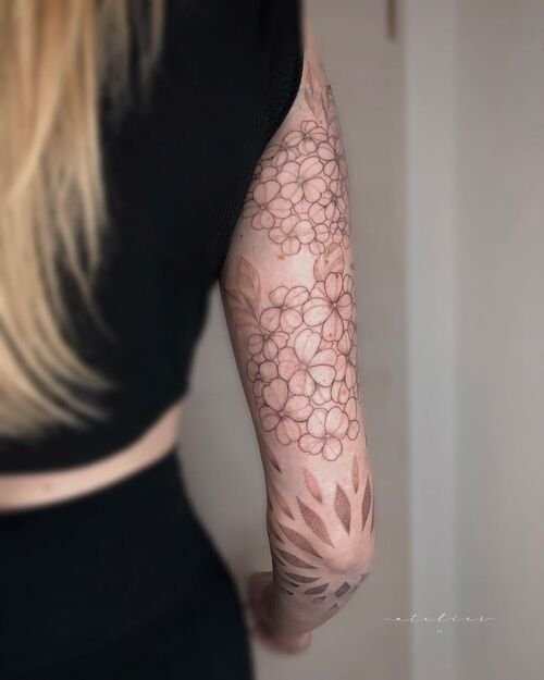 best Mandala of Hydrangeas tattoo ideas
