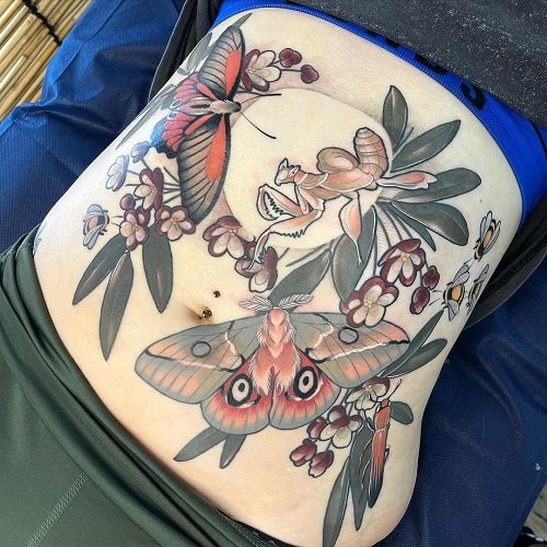 butterfly garden Spiritual Tattoos Related to Plants Mean