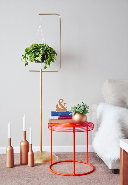 Diy Hanging Gold Plant Stand