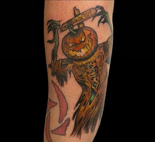 Pumpkin Head Scarecrow tattoo