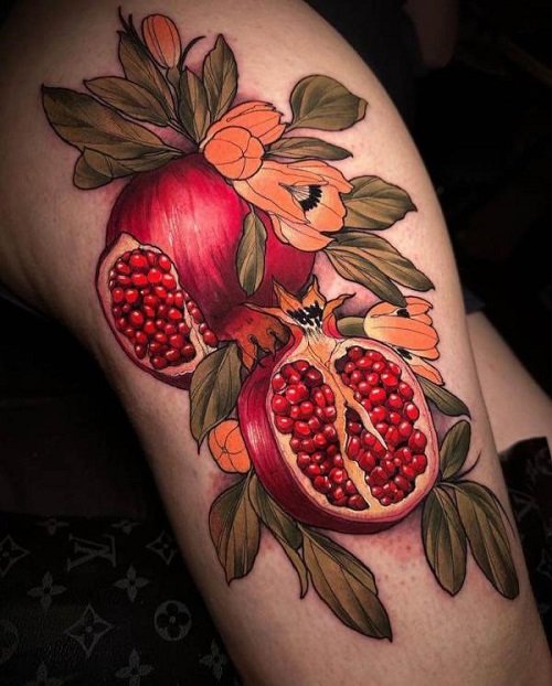 Traditional Pomegranate on the Skin tattoo