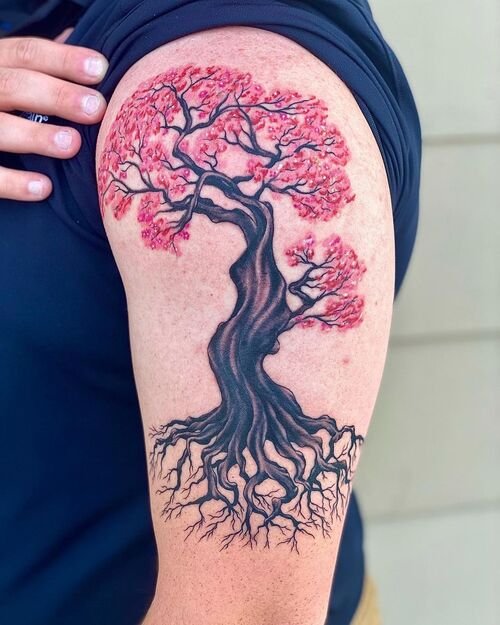 Tree of Cherry Blossom tattoo 13
