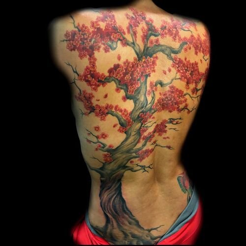  Cherry Blossom Back Tattoo Piece tattoo 15