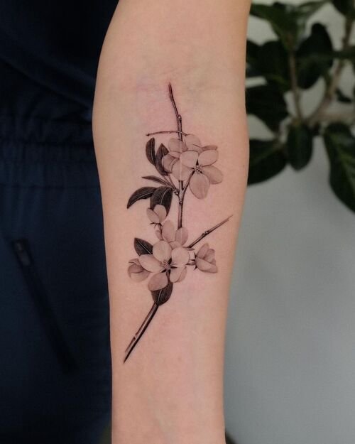 Delicate Apple Blossom Ink tattoo designs