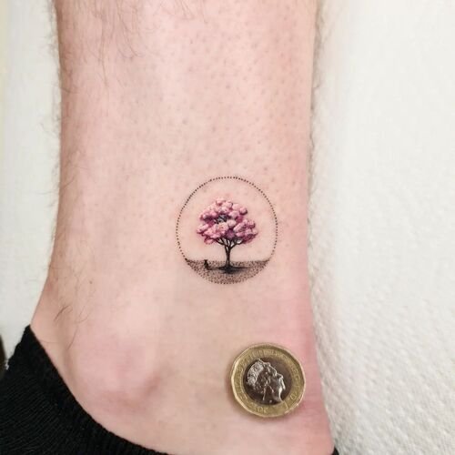Tiny Cherry Blossom Tree Design tattoo 17