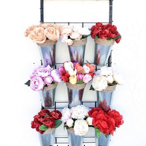 Flower Display Stand With Buckets Ideas 
