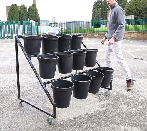 Flower Display Stand With Buckets 