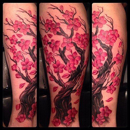 Vibrant Cherry Blossom tattoo 21