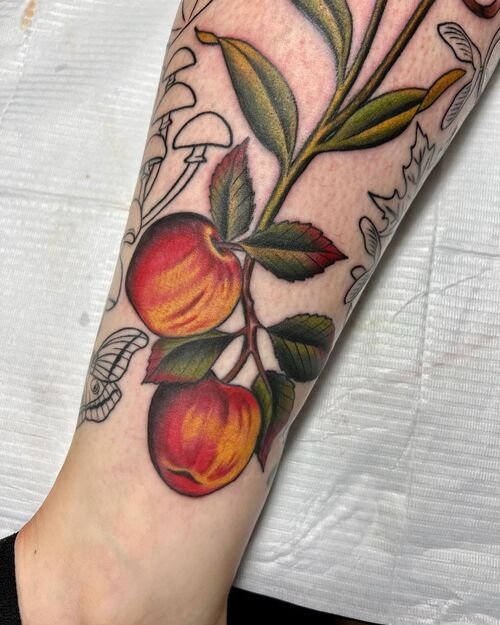 Apples on the Ankle apple tattoo ideas