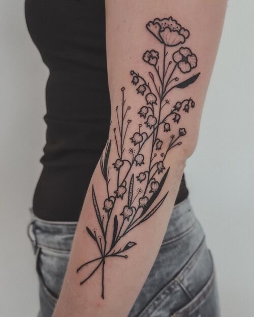 Lily of the Valley Armpiece May Birth Flower Tattoo Ideas