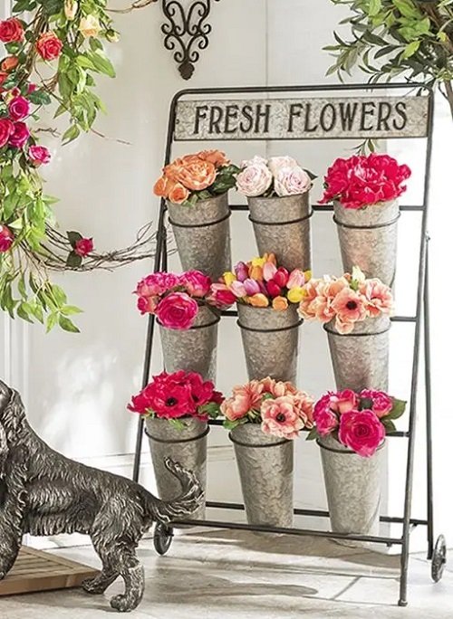 Flower Display Stand With Buckets 3