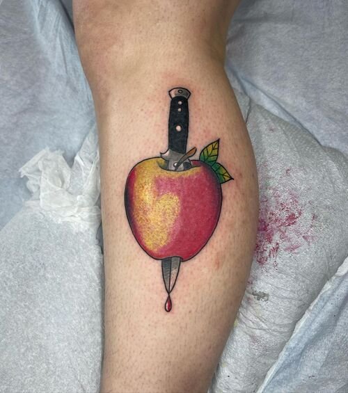 Daggered Apple tattoo ideas