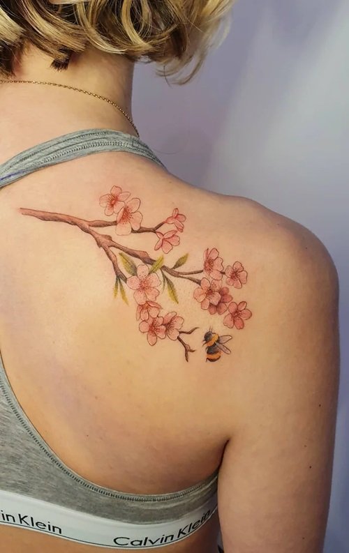 Apple Blossoms on the Back Apple Blossom Tattoo Designs