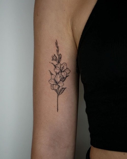 Tattoo of Gladiolus and Poppy 