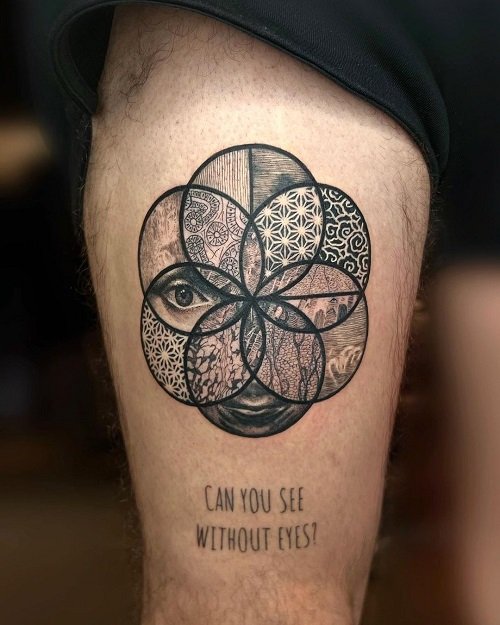 Flower of Life with Overlapping Circles Tattoo Designs 