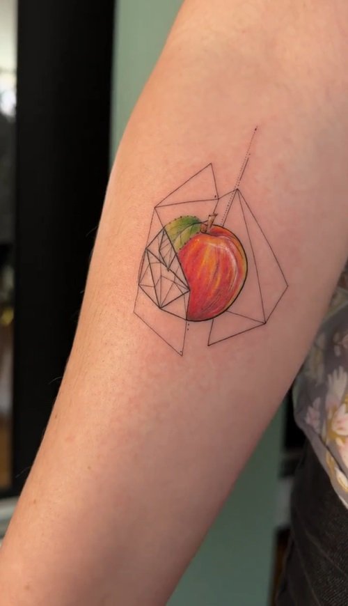 Geometric Apple Design apple tattoo ideas