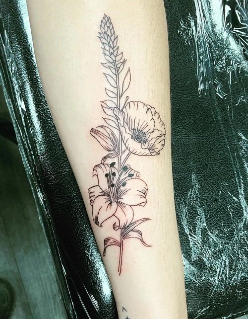 Gladiolus and Poppy Tattoo Ideas 3