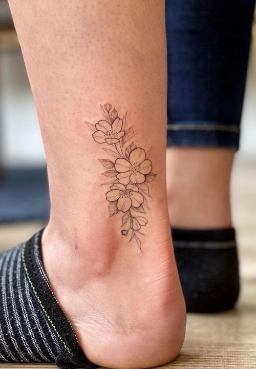Minimalistic Apple Blossoms tattoo designs