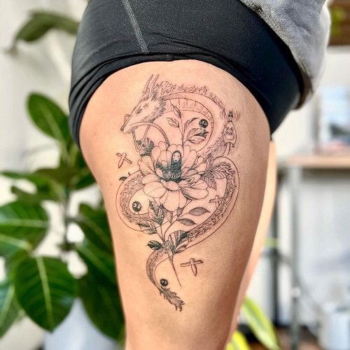 Spirited Away Flower Tattoo