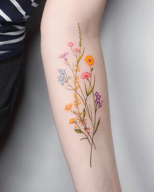 wildflower tattoo ideas 2