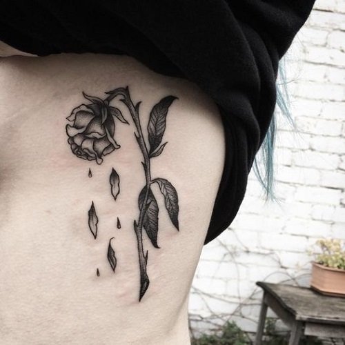 rose petal tattoo designs 2