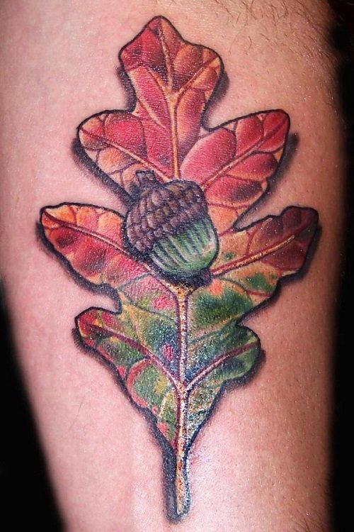 oak leaf tattoo design 9