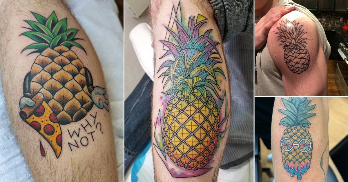 Traditional style pineapple tattoo located on the calf.