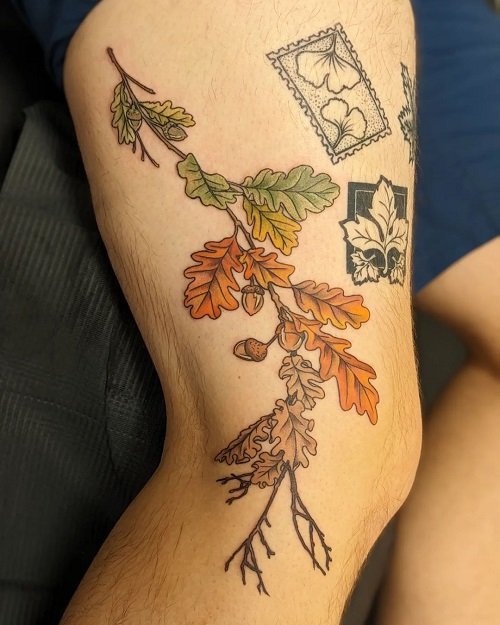 Oak Leaf tattoo ideas 4
