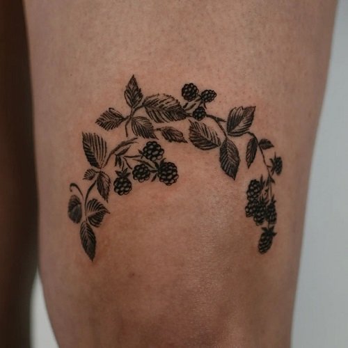 Blackberry and succory tattoo - Tattoogrid.net | Floral tattoo shoulder,  Minimal tattoo design, Beautiful flower tattoos