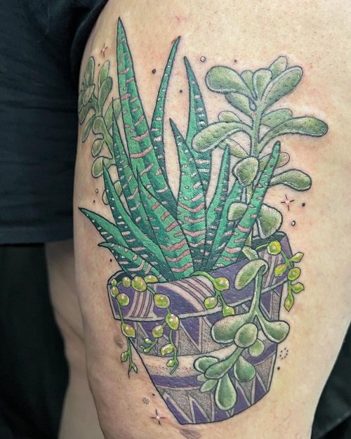 snake plant tattoo designs 3
