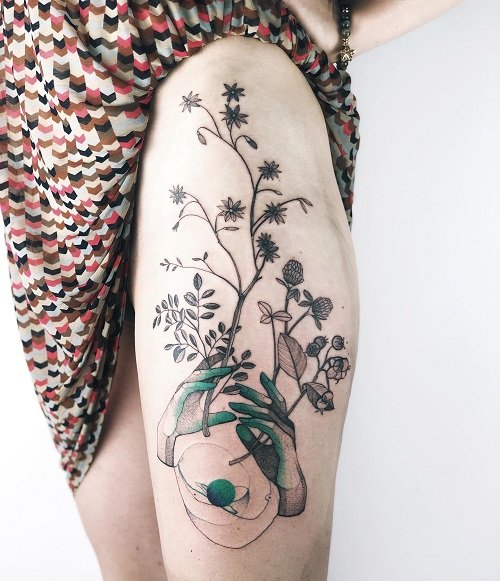 herb tattoo design 7