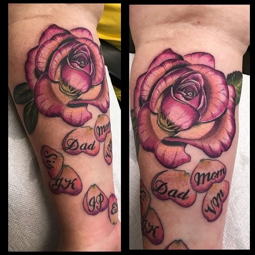 rose petals tattoo ideas 5