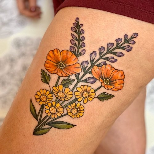 wildflower tattoo 3