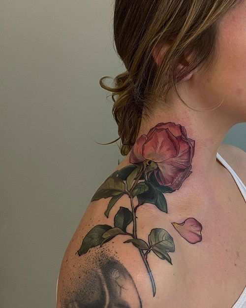 rose petal tattoos