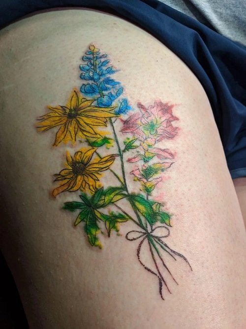 wildflower tattoo ideas 9