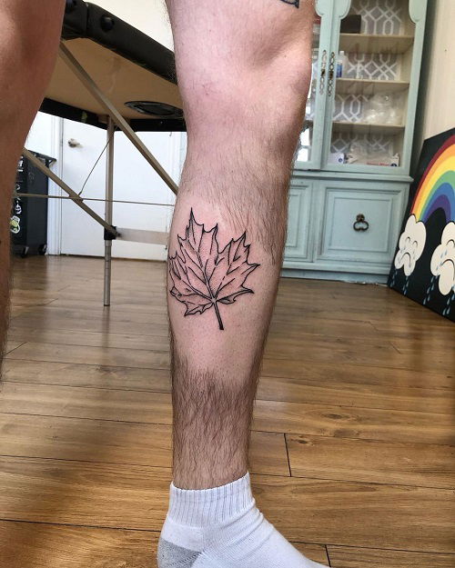Maple Leaf Compass tattoo