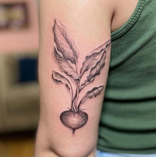 Black and White Beetroot Tattoo