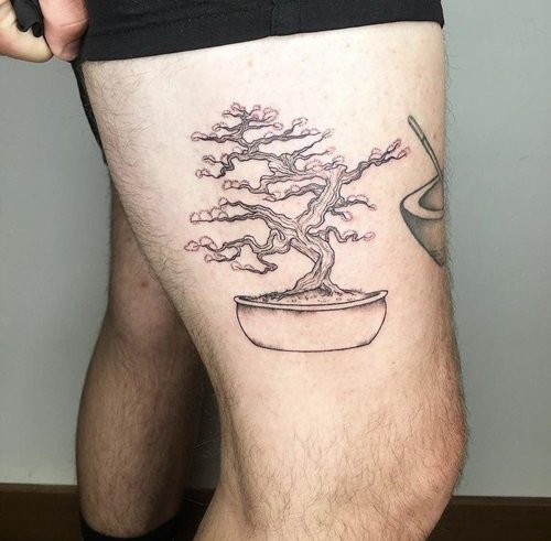 Bonsai Outline tattoo idea 