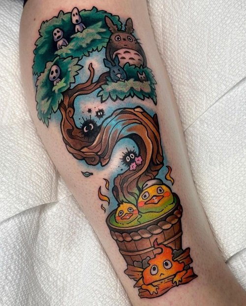 Ghibli Bonsai Tree tattoo